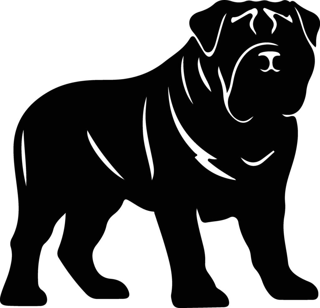 kinesisk shar-pei svart silhuett vektor