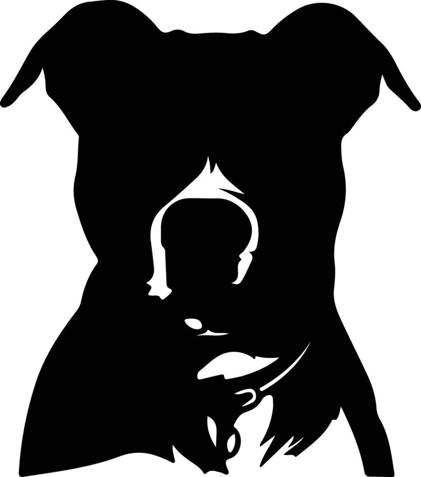 amerikanisch Staffordshire Terrier schwarz Silhouette vektor