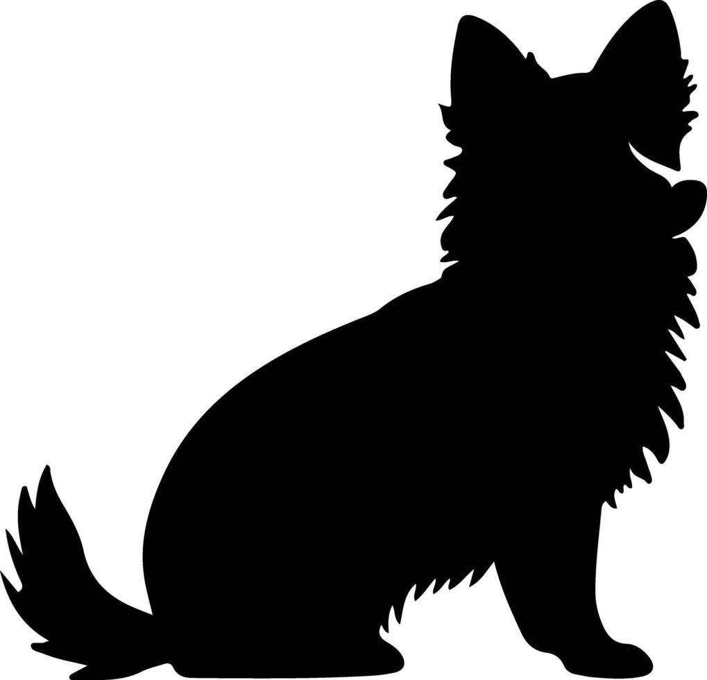 norska lundehund svart silhuett vektor