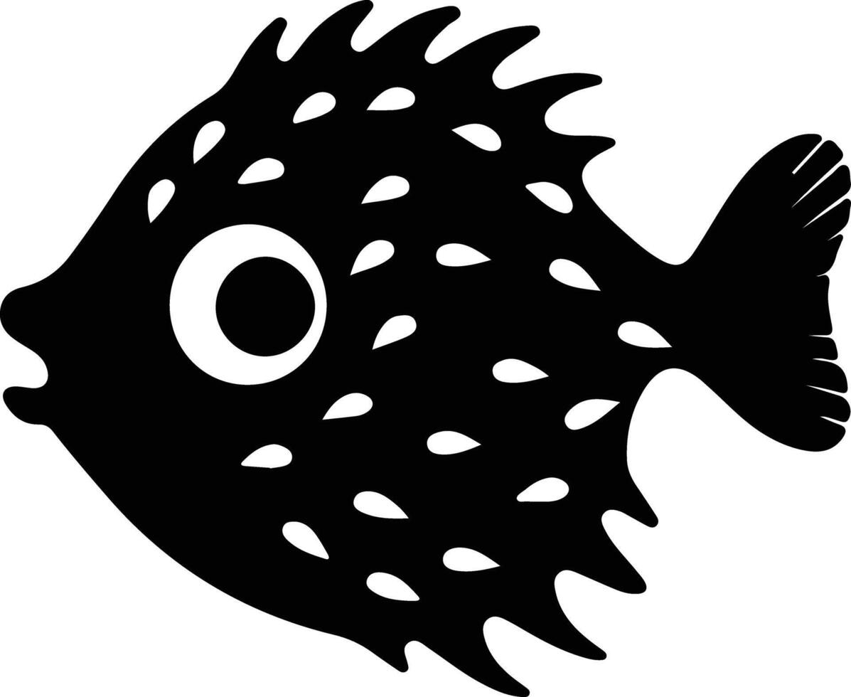 blåsfisk silhuett porträtt vektor