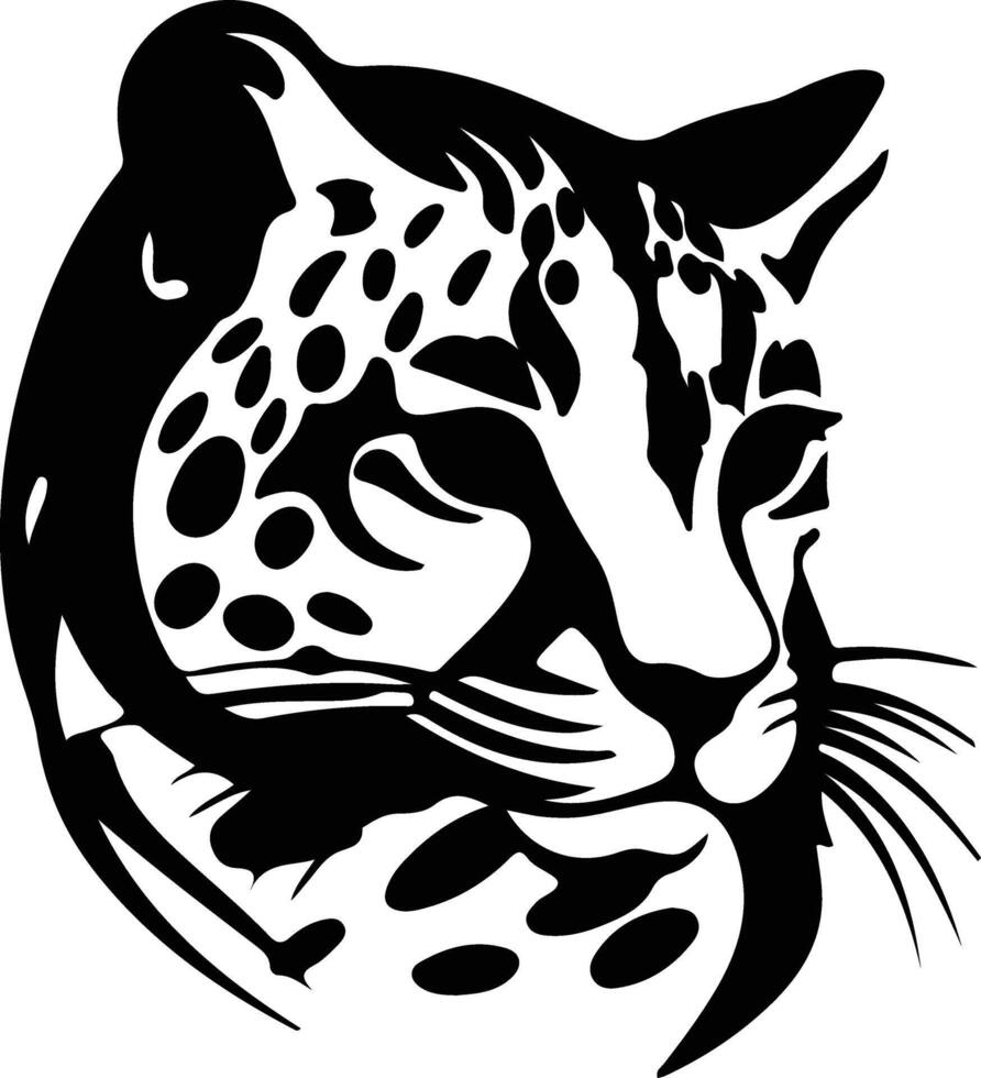 leopard katt silhuett porträtt vektor