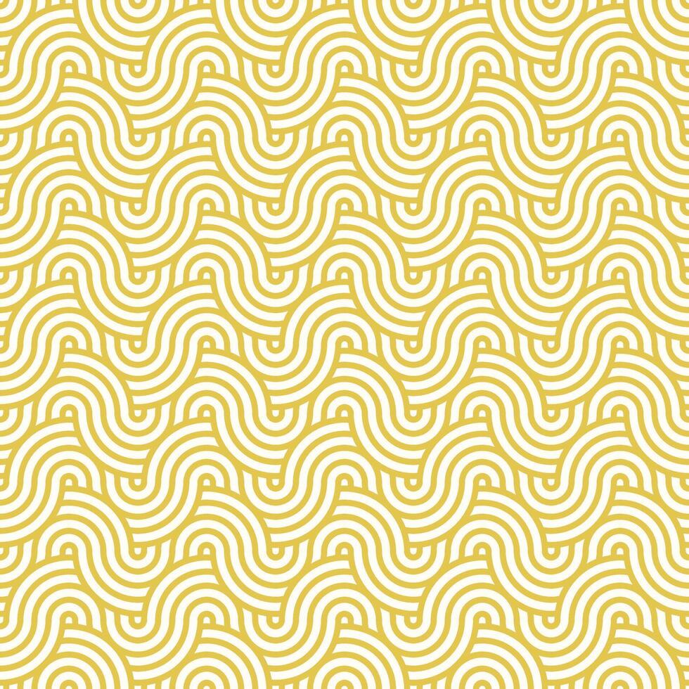 gul sömlös abstrakt geometrisk japansk cirklar rader och vågor mönster vektor