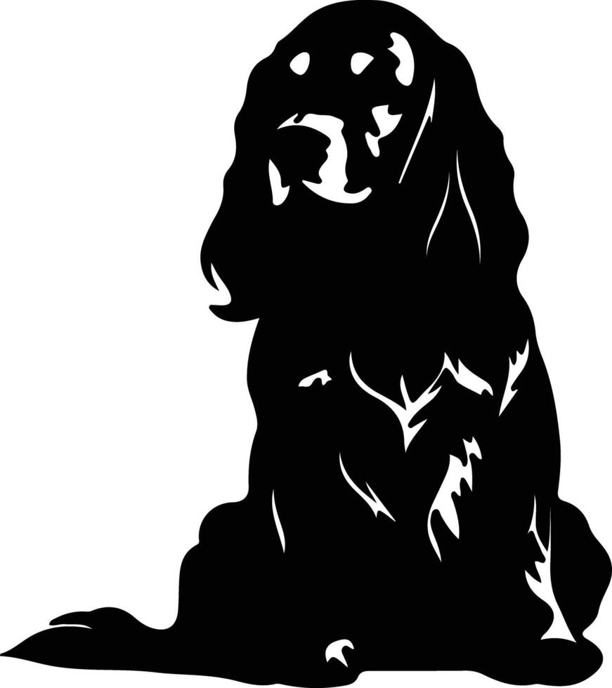 amerikanisch Cocker Spaniel schwarz Silhouette vektor