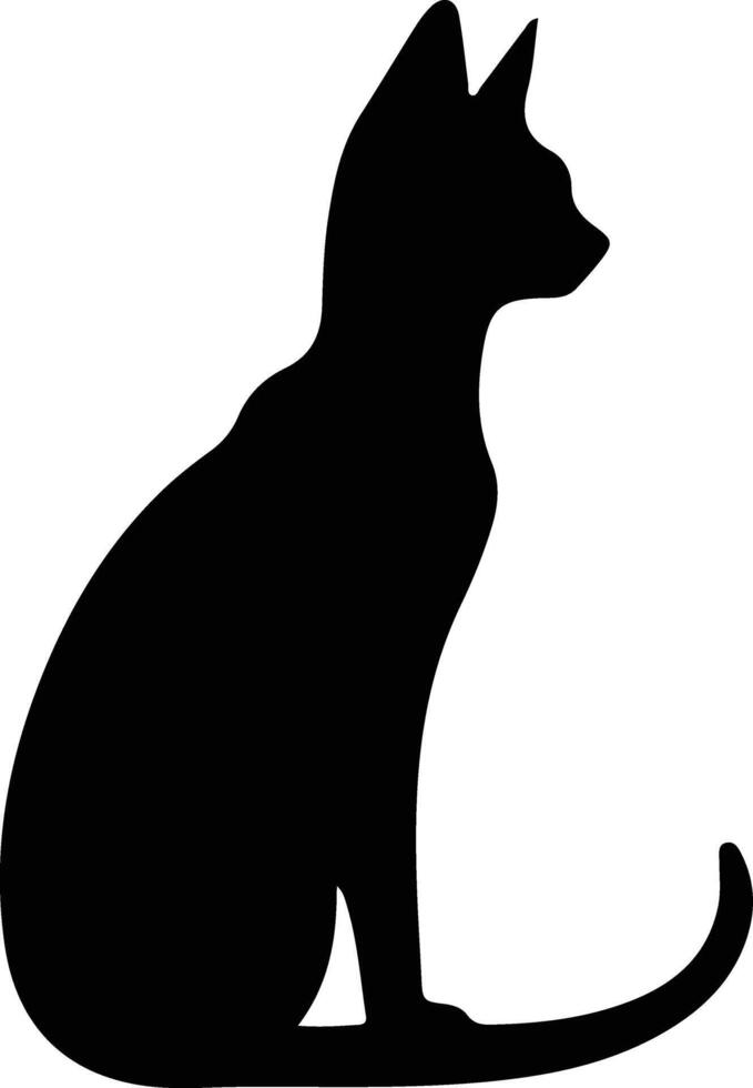 Abessinier Katze schwarz Silhouette vektor