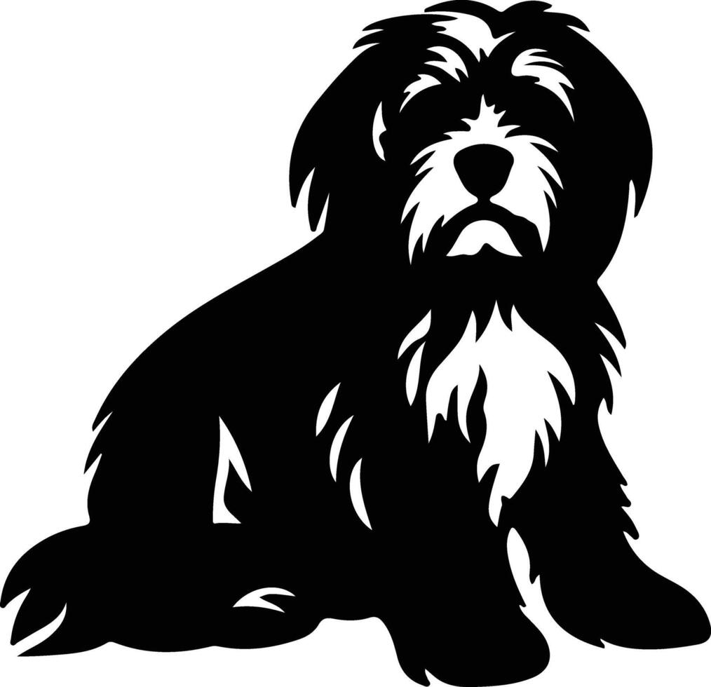 tibetan terrier svart silhuett vektor