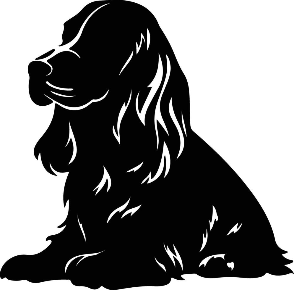 Cocker Spaniel schwarz Silhouette vektor