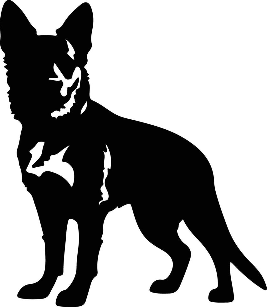 australisch das Vieh Hund schwarz Silhouette vektor