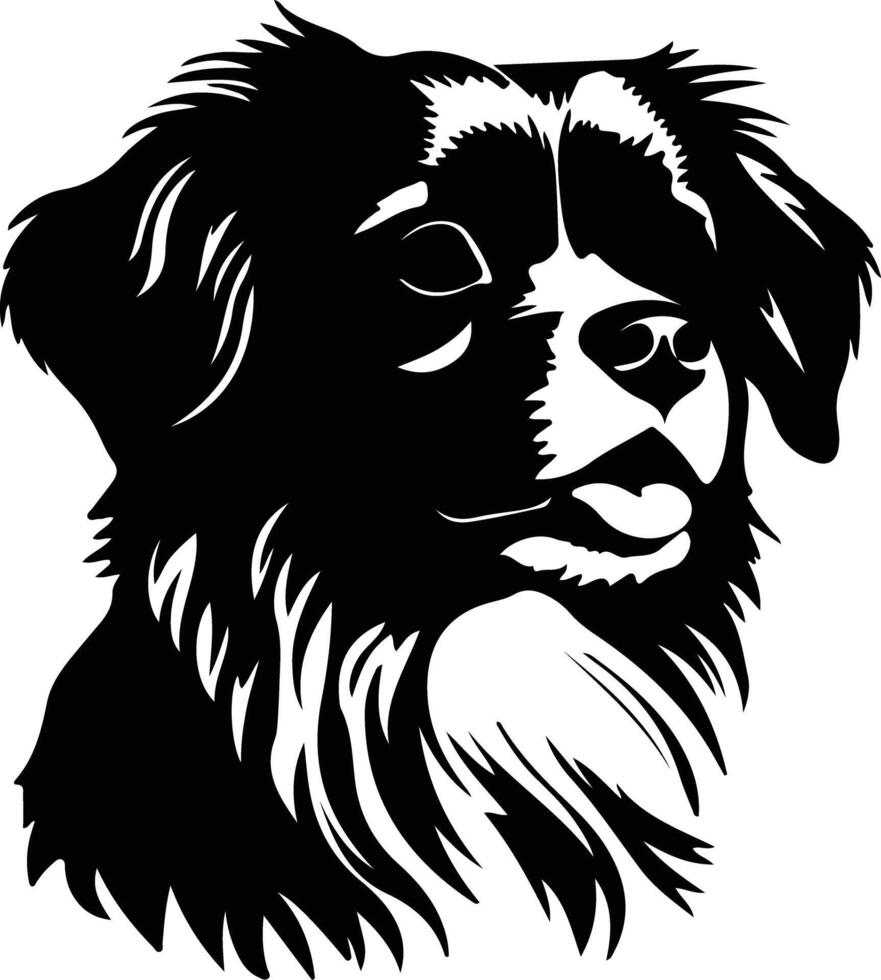 tibetanisch Spaniel Silhouette Porträt vektor