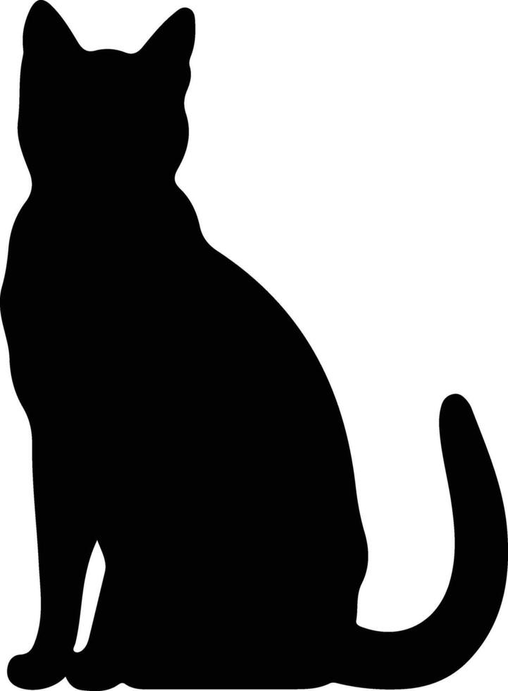 Russisch Blau Katze schwarz Silhouette vektor