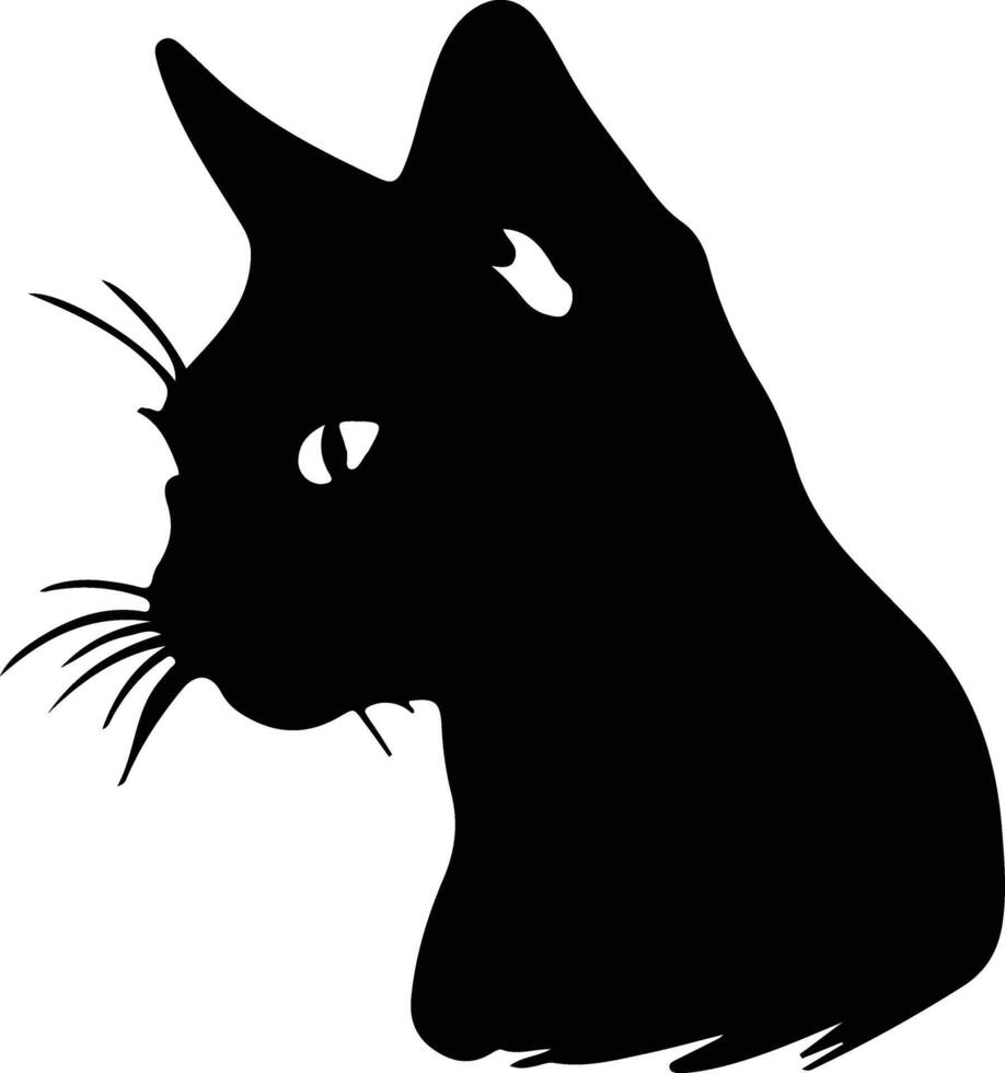 Siamese Katze Silhouette Porträt vektor