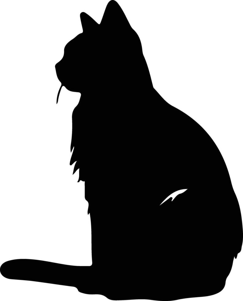 cymrisch Katze schwarz Silhouette vektor