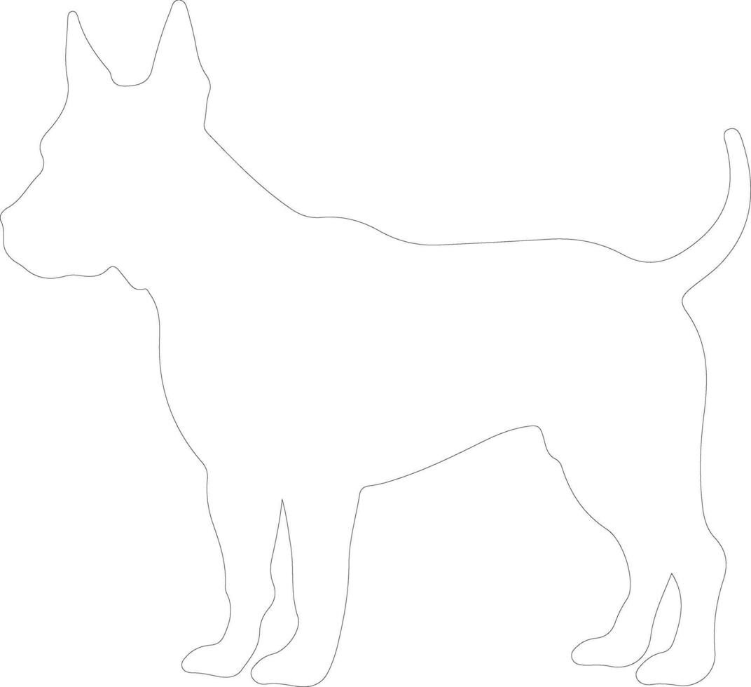 Miniatur Stier Terrier Gliederung Silhouette vektor