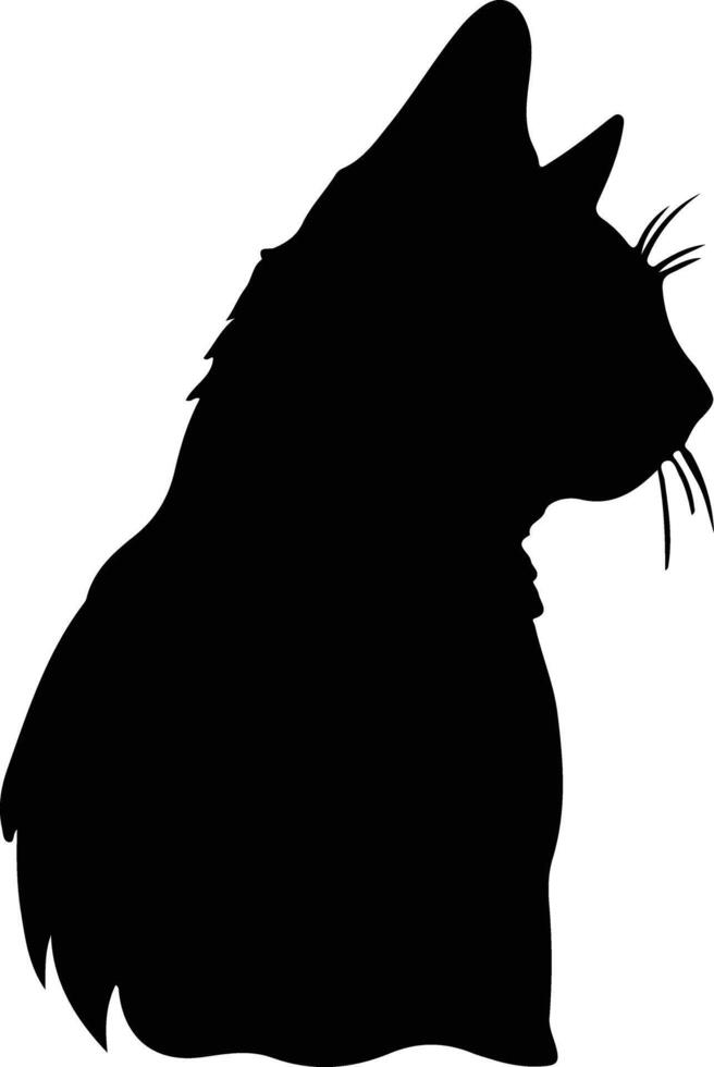 Chartreux Katze Silhouette Porträt vektor