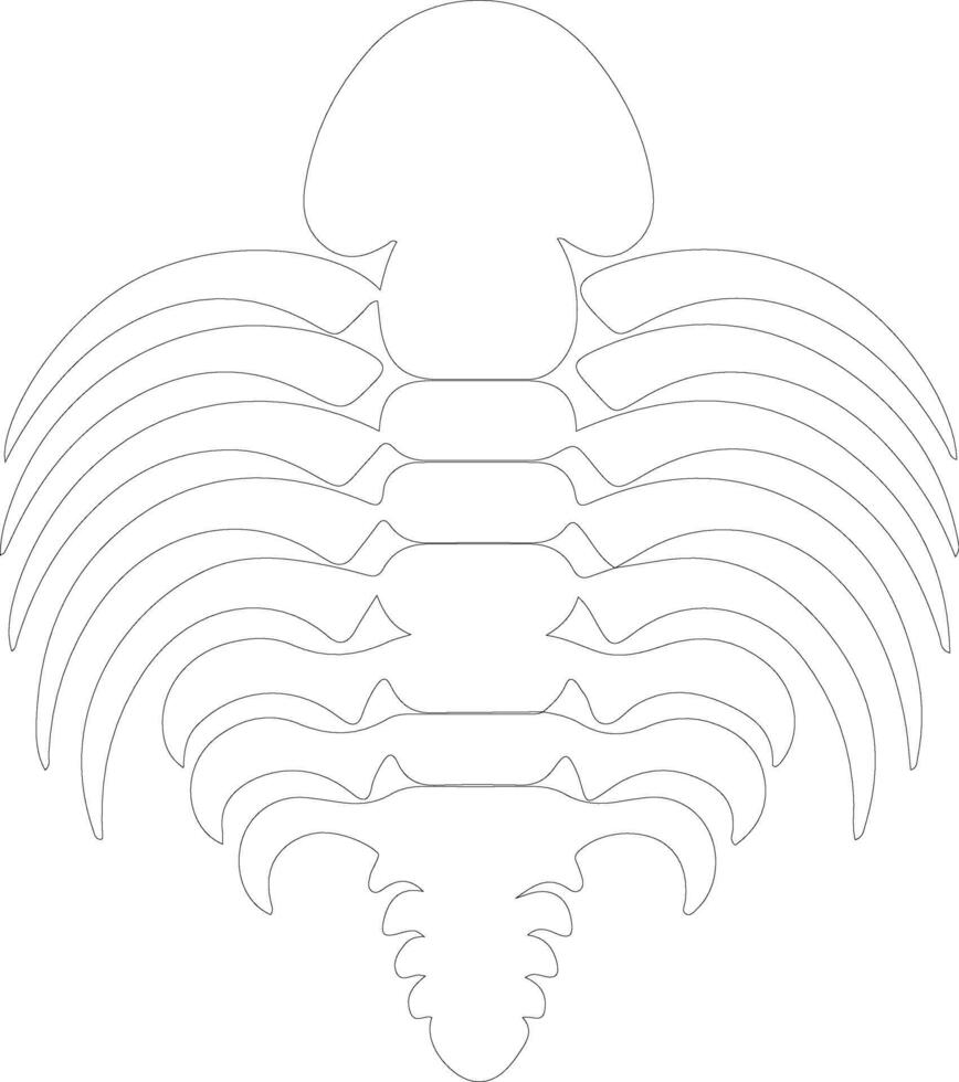 Trilobit Gliederung Silhouette vektor