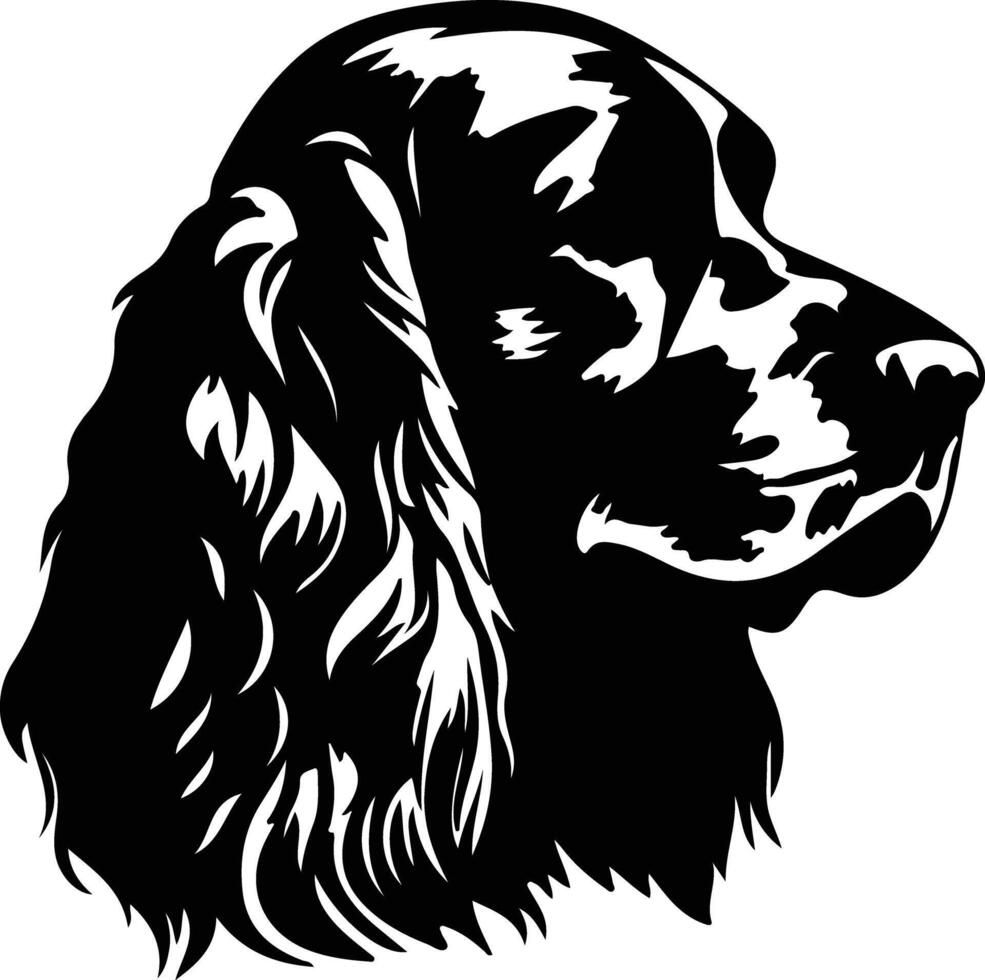 sussex Spaniel Silhouette Porträt vektor