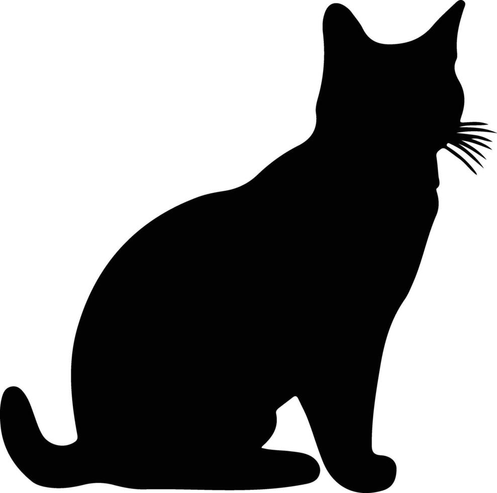 burmesiska katt svart silhuett vektor