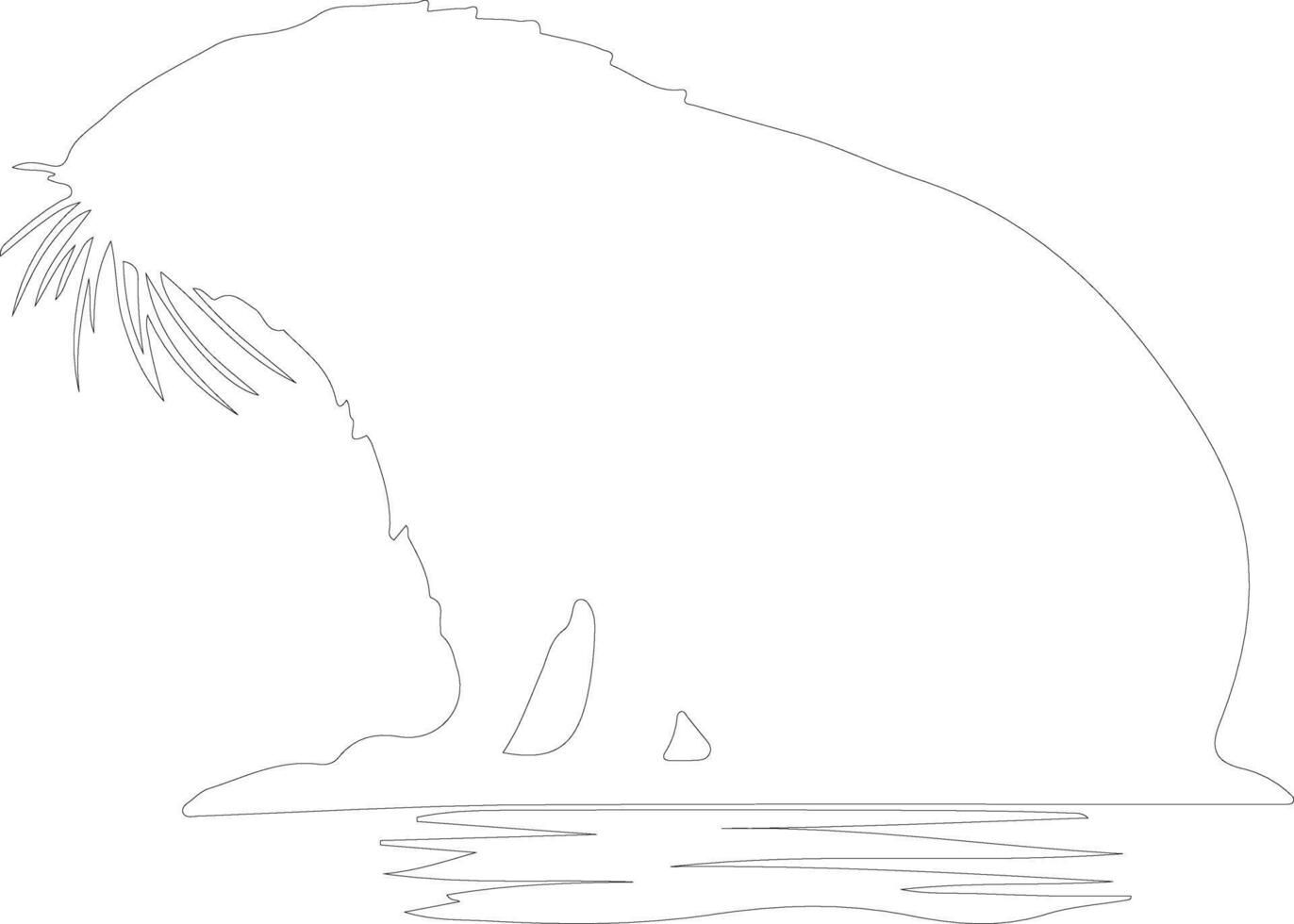 Wasserschwein Gliederung Silhouette vektor