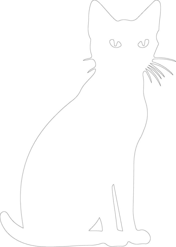 Siamese Katze Gliederung Silhouette vektor