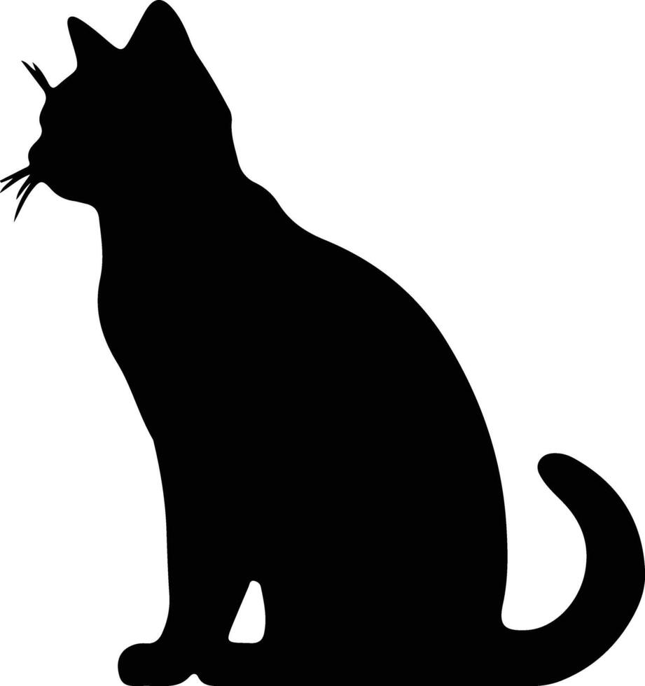 brasiliansk kort hår katt svart silhuett vektor