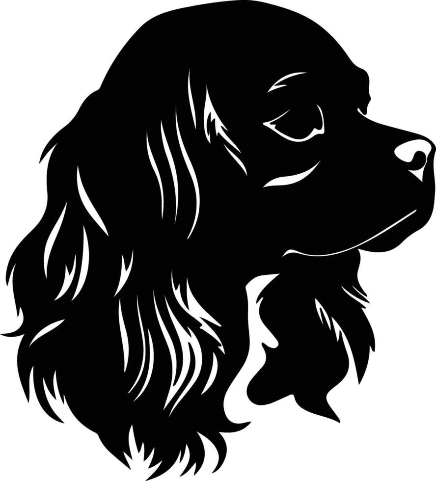 Englisch Spielzeug Spaniel Silhouette Porträt vektor