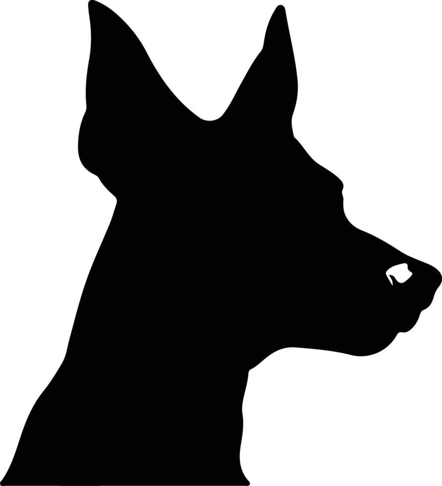 xoloitzcuintli mexikansk hårlös hund silhuett porträtt vektor