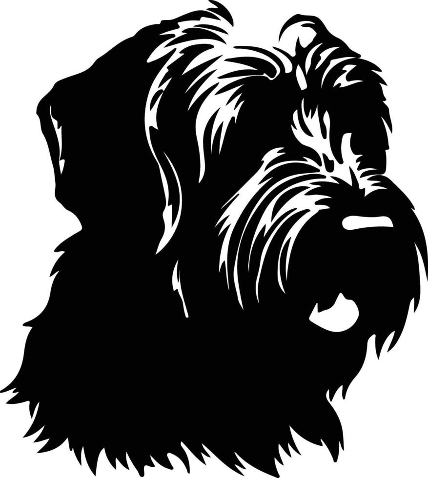 schwarz Russisch Terrier Silhouette Porträt vektor