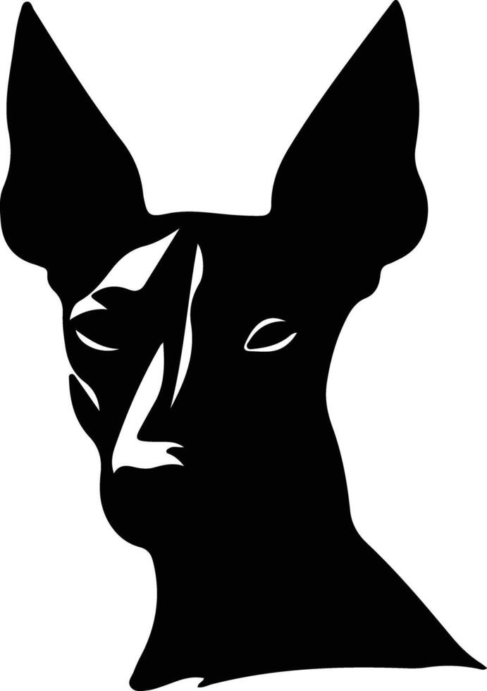 xoloitzcuintli Mexikaner unbehaart Hund Silhouette Porträt vektor