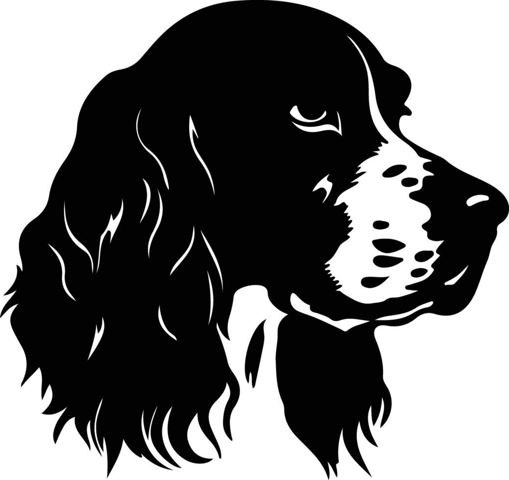 engelsk springer spaniel silhuett porträtt vektor