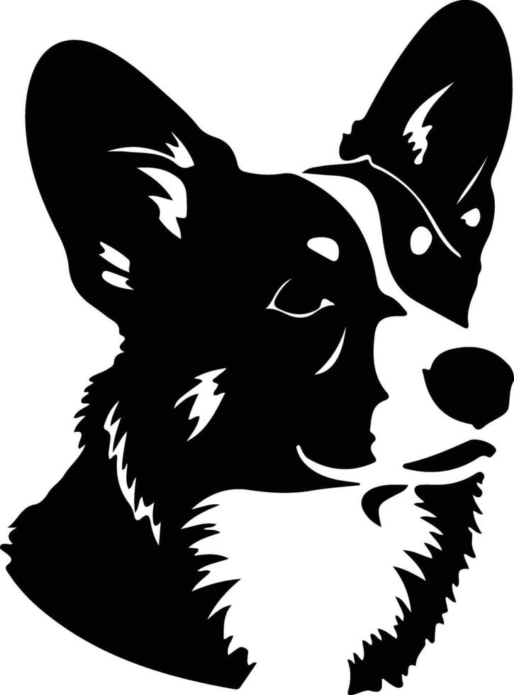 Pembroke Walisisch Corgi Silhouette Porträt vektor