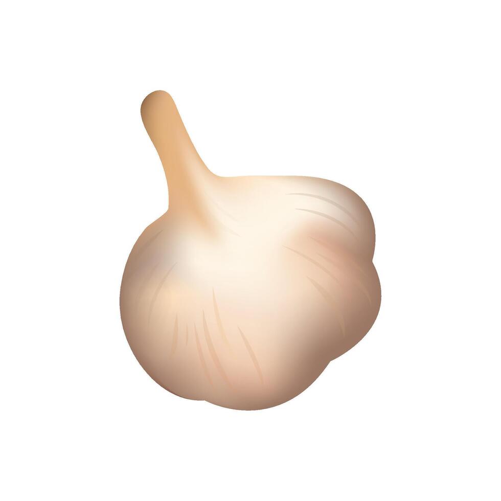 Knoblauch Essen Emoji Vektor Design. Ernährung Kunst Illustration Landwirtschaft frisch Bauernhof Produkt. Knoblauch isoliert auf Weiß Hintergrund.