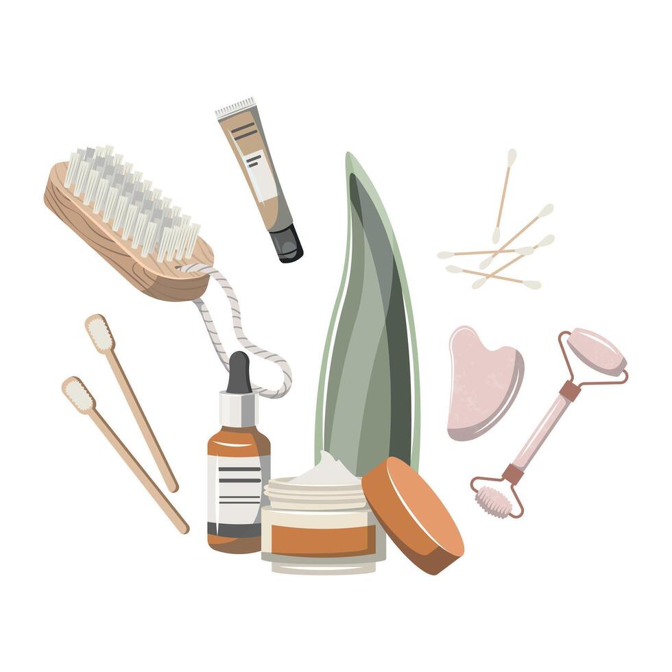grädde kosmetisk rör, badrum föremål, vektor uppsättning. hygienisk fuktgivande lotion, tandkräm och schampo rör behållare. medicinsk gel förpackning mall