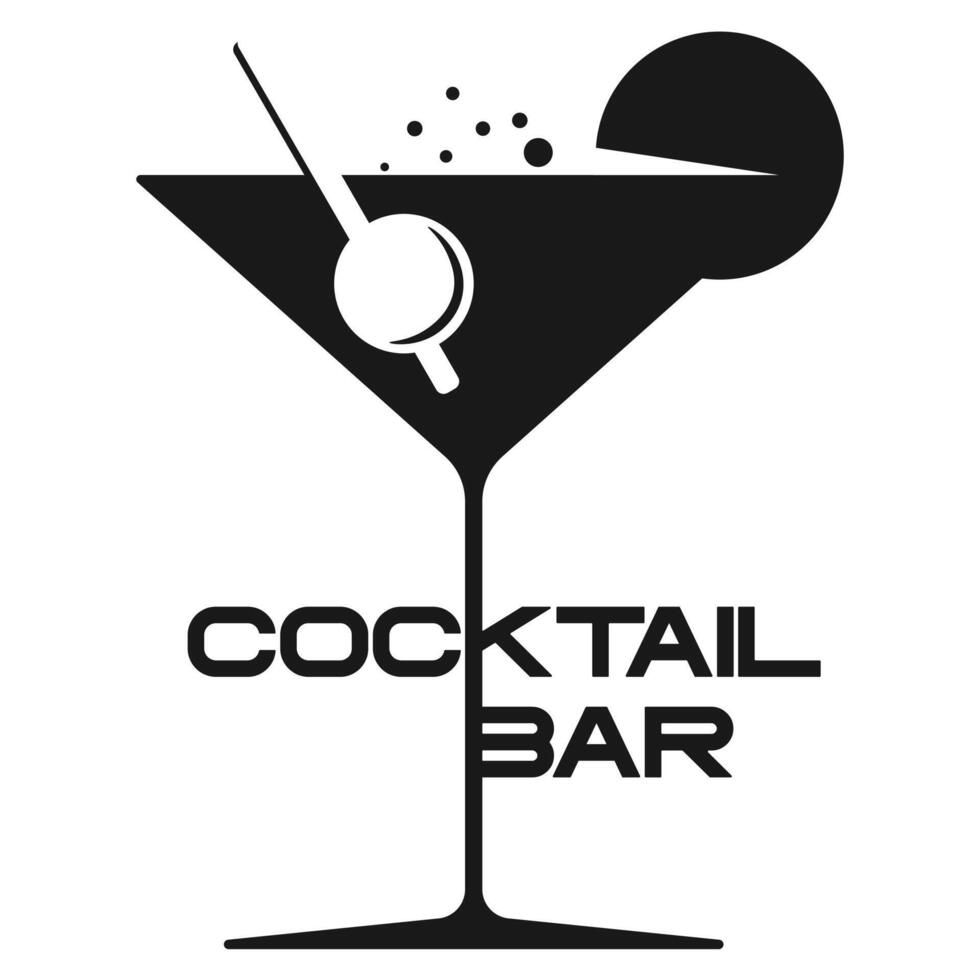 cocktail bar logotyp design. alkohol dryck ikon. cocktail glas logotyp vektor