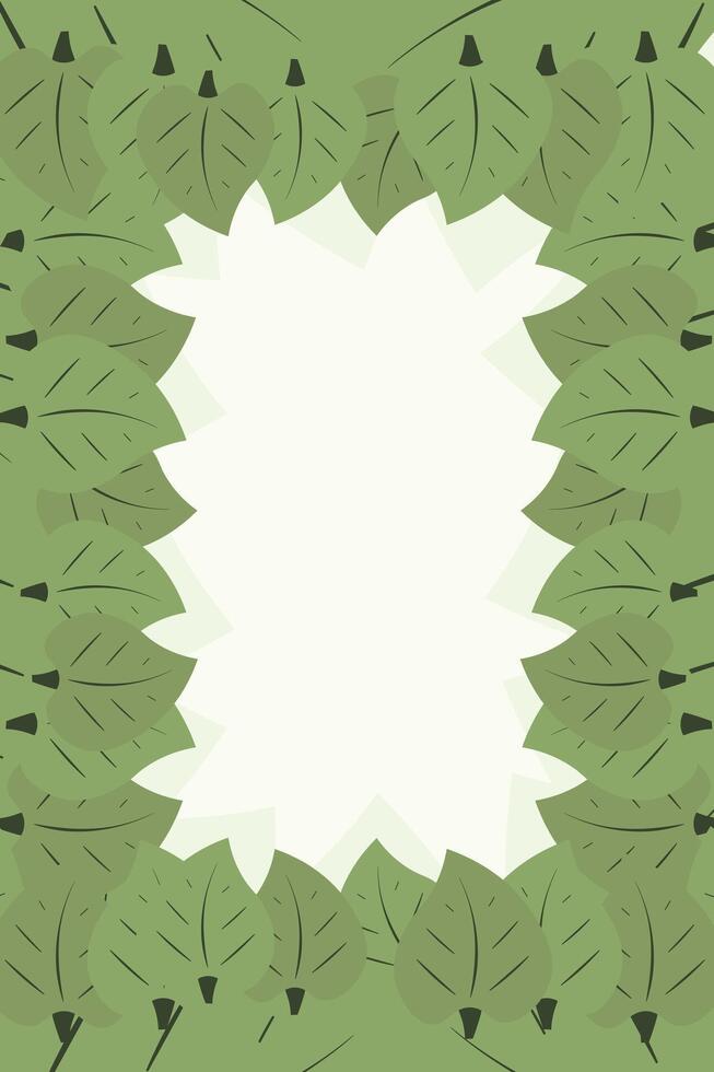 Blumen- Rahmen Vorlage. Grün Blätter Grenze. Blatt Rahmen vektor
