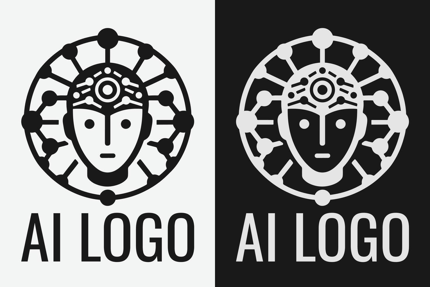 artificiell intelligens logotyp design. ai begrepp logotyp aning vektor