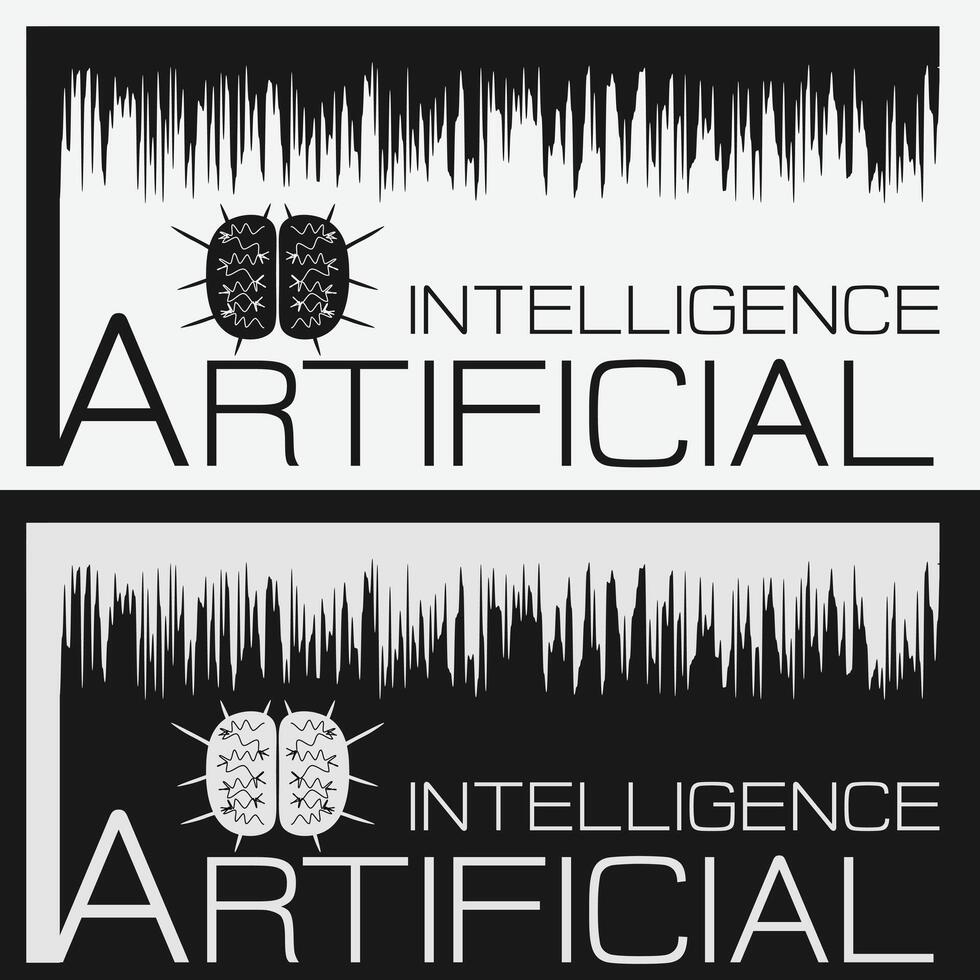 artificiell intelligens logotyp design. ai begrepp logotyp aning vektor