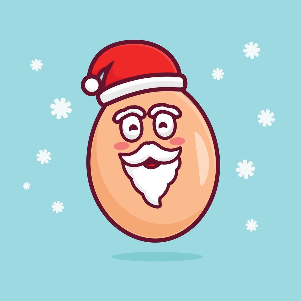 fri vektor tecknad serie enkel ägg använda sig av santa hatt konst design, vektor illustration