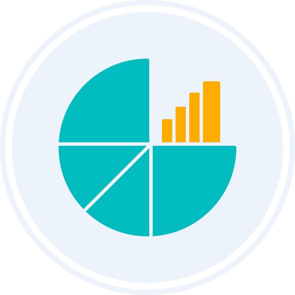 paj Diagram glyf två Färg cirkel ikon vektor