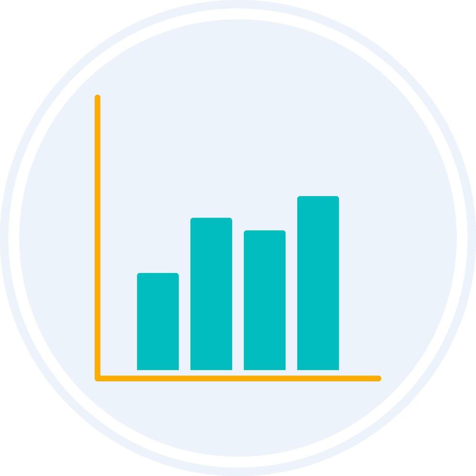 bar Diagram glyf två Färg cirkel ikon vektor