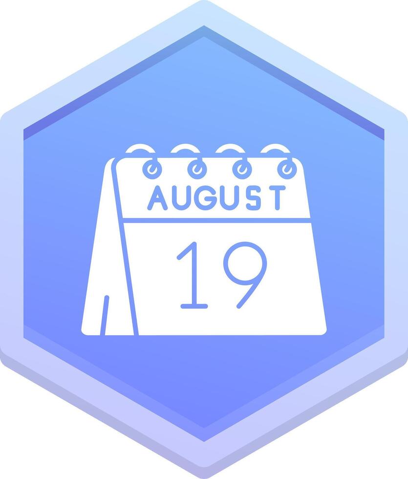 19:e av augusti polygon ikon vektor
