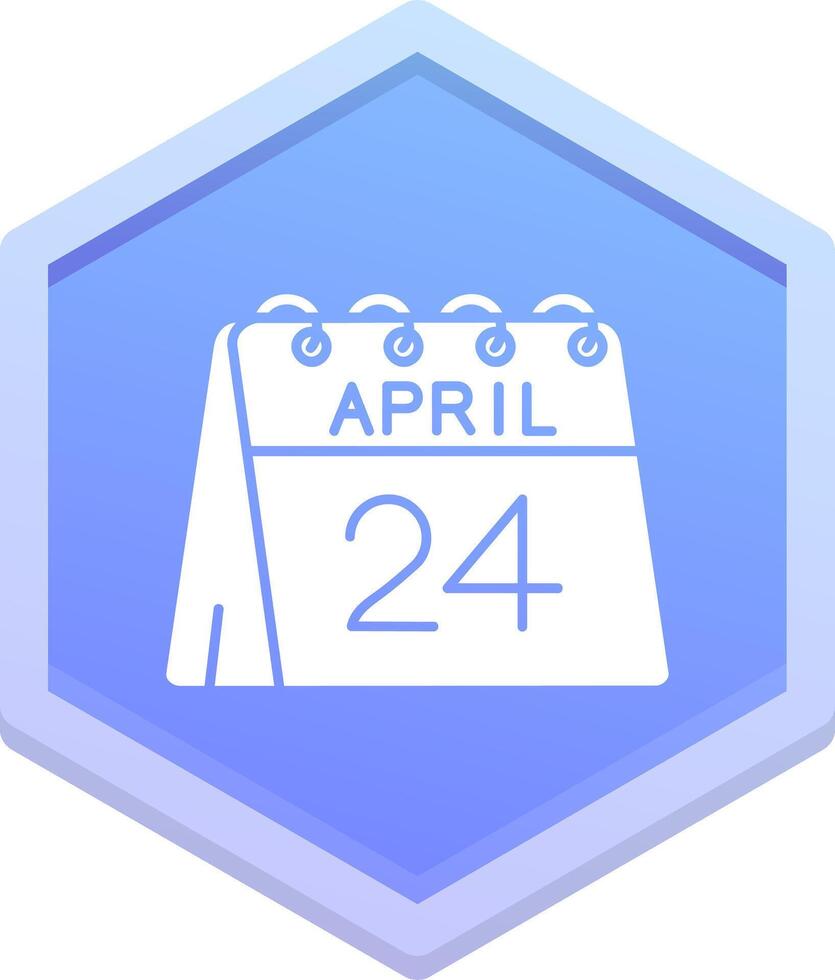 24:e av april polygon ikon vektor