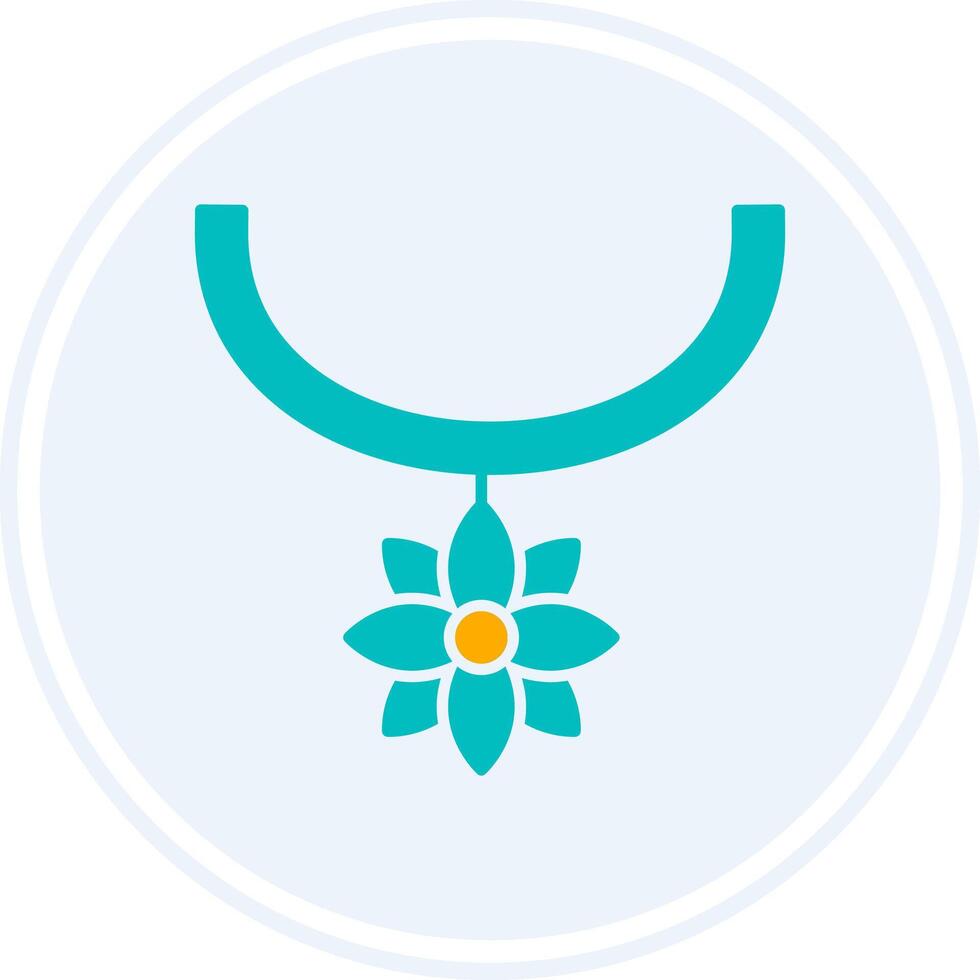 Blume Halskette Glyphe zwei Farbe Kreis Symbol vektor