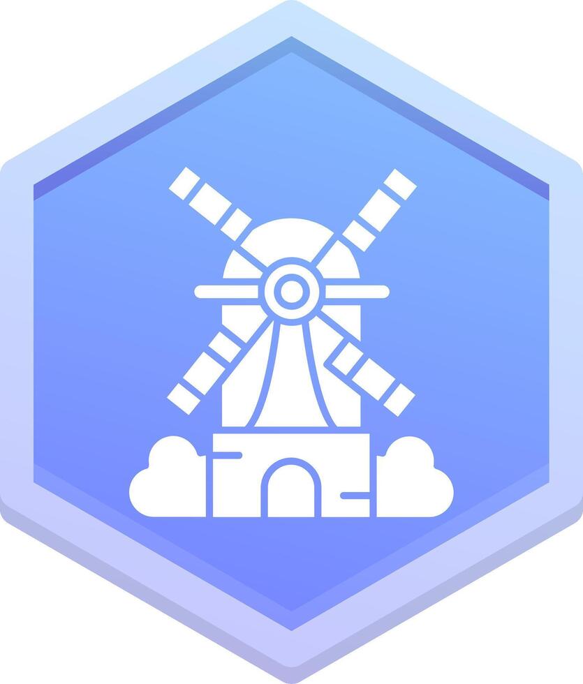 Windmühle Polygon Symbol vektor