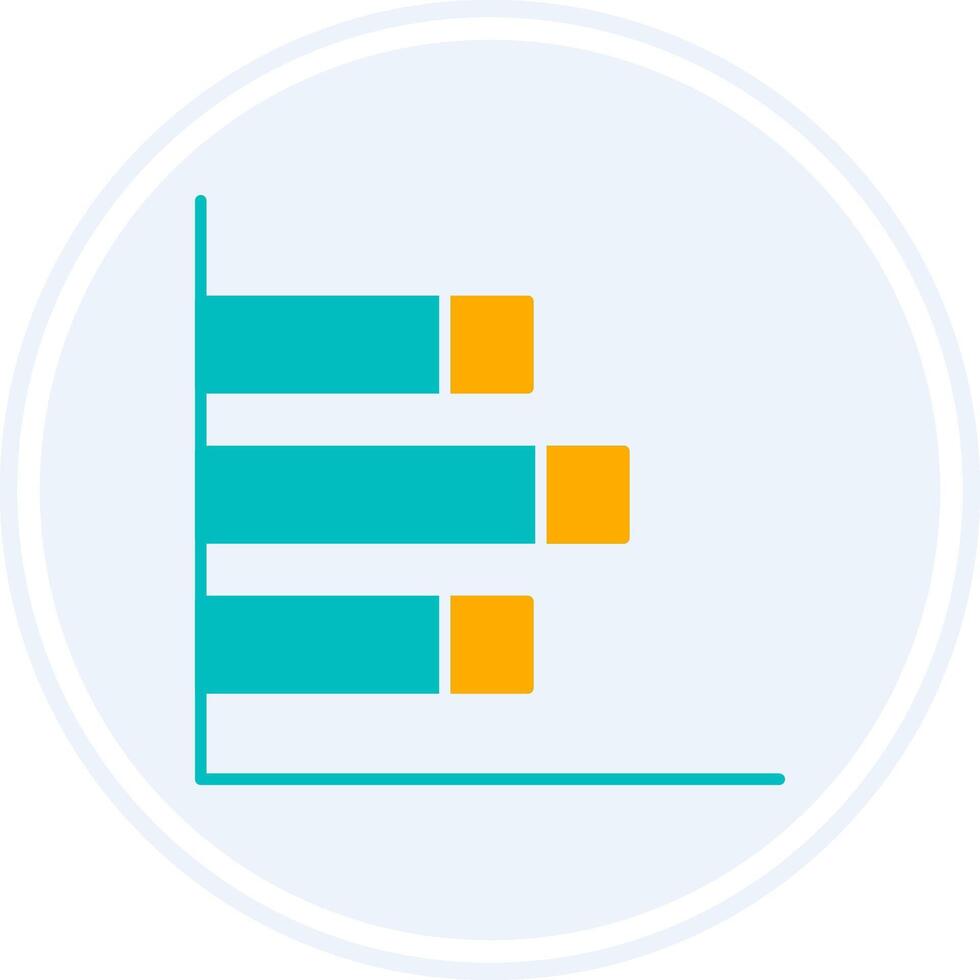 Bar Diagramm Glyphe zwei Farbe Kreis Symbol vektor