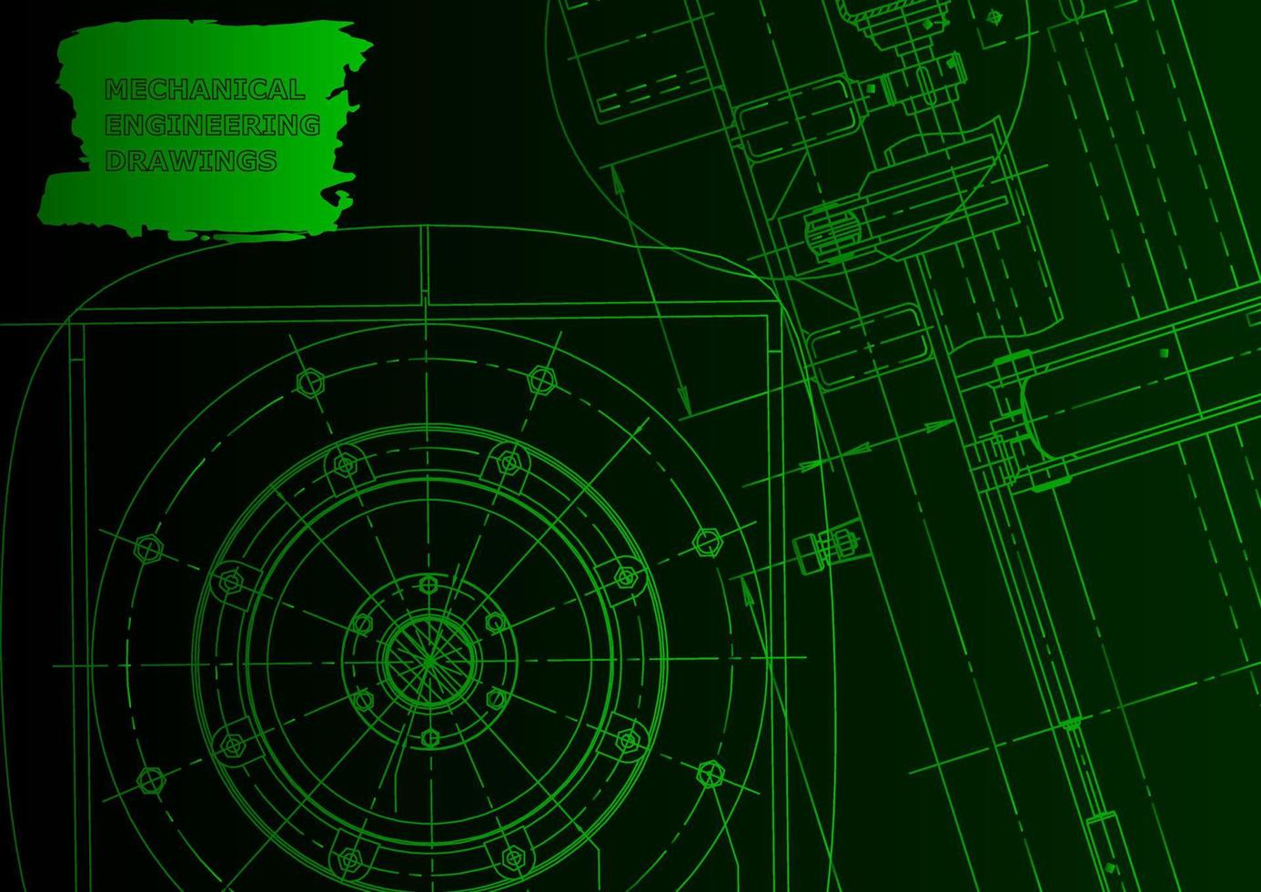 skiss. vektor teknisk illustration. datorstödda designsystem