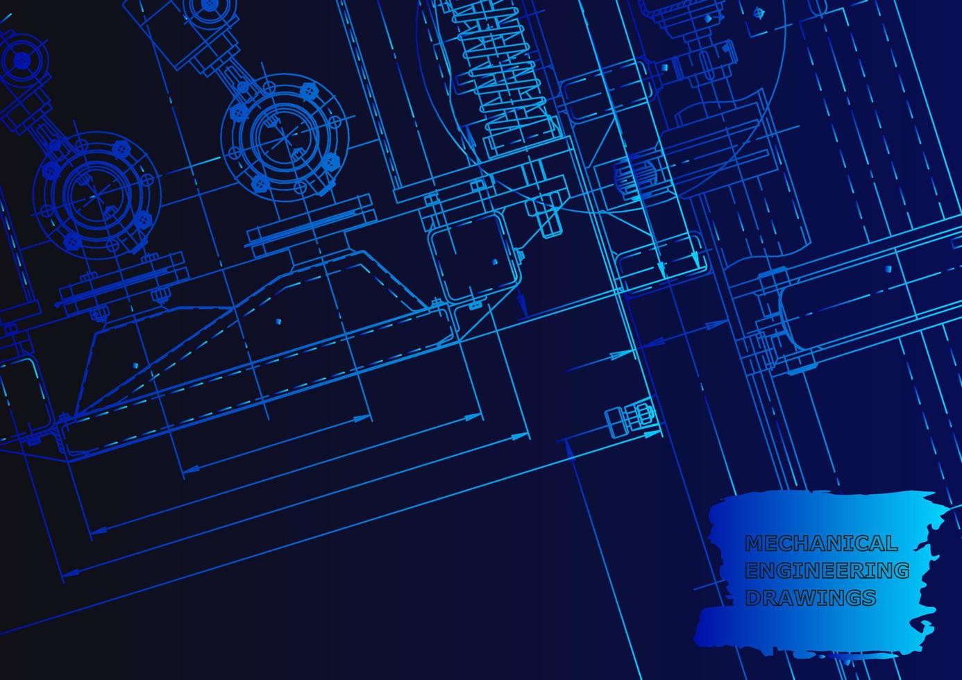 Computergestützte Konstruktionssysteme. technische Illustrationen, Hintergrund vektor