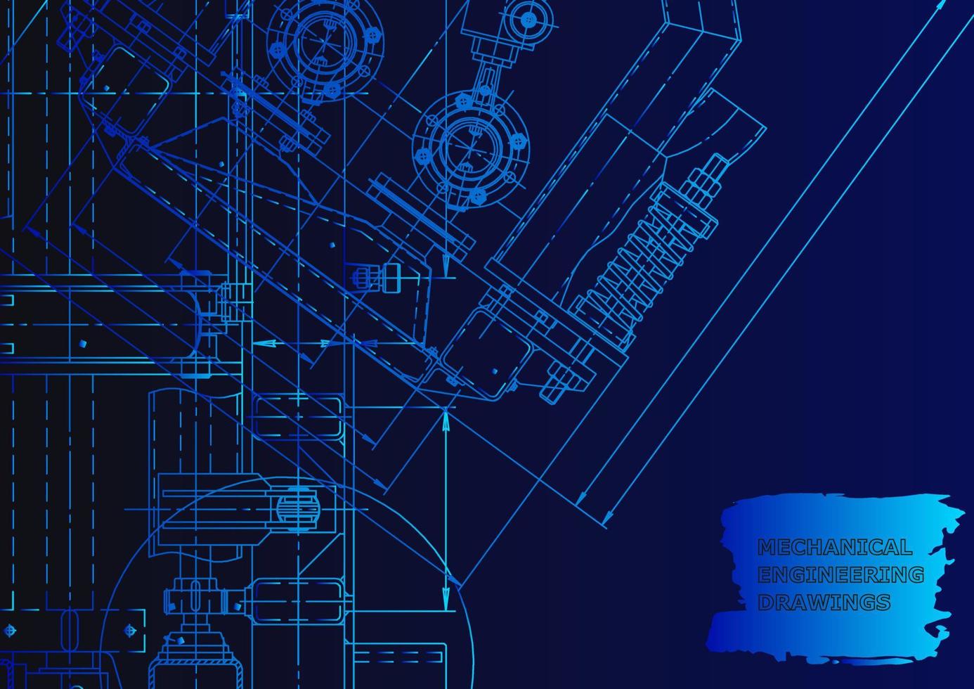 Computergestützte Konstruktionssysteme. technische Illustrationen, Hintergrund vektor