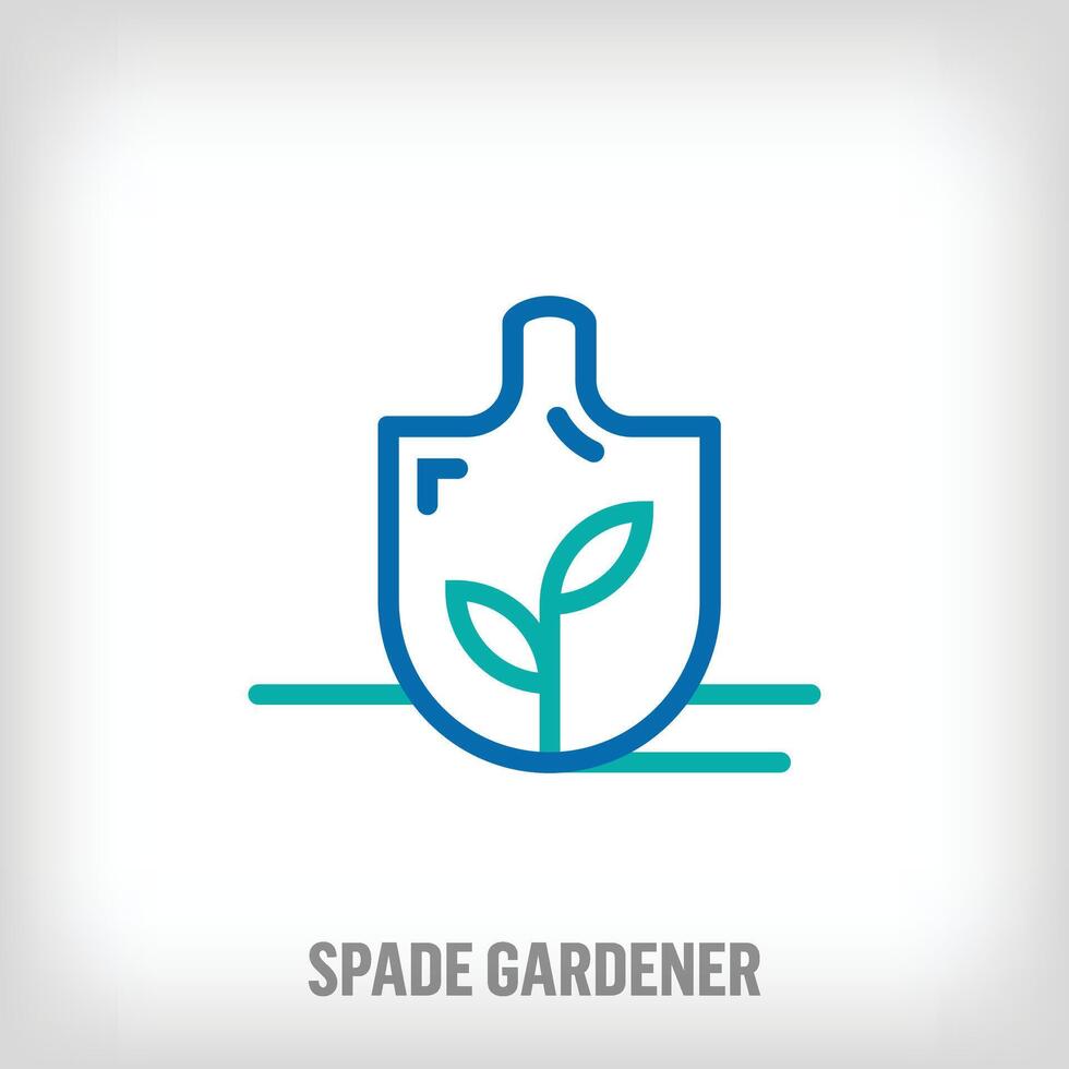 kreativ Schaufel und Pflanze Logo. einzigartig Farbe Übergänge. Gärtner und ökologisch Wachstum Logo Vorlage. Vektor