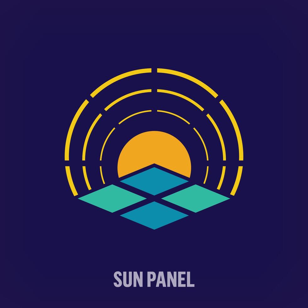 naturlig sol- energi aning, modern logotyp. unik kreativ hållbar sol- panel färger. miljö logotyp mall. vektor. vektor