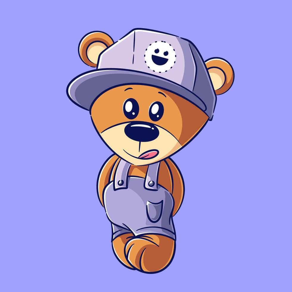 süß Bär tragen ein Hut, Vektor Illustration