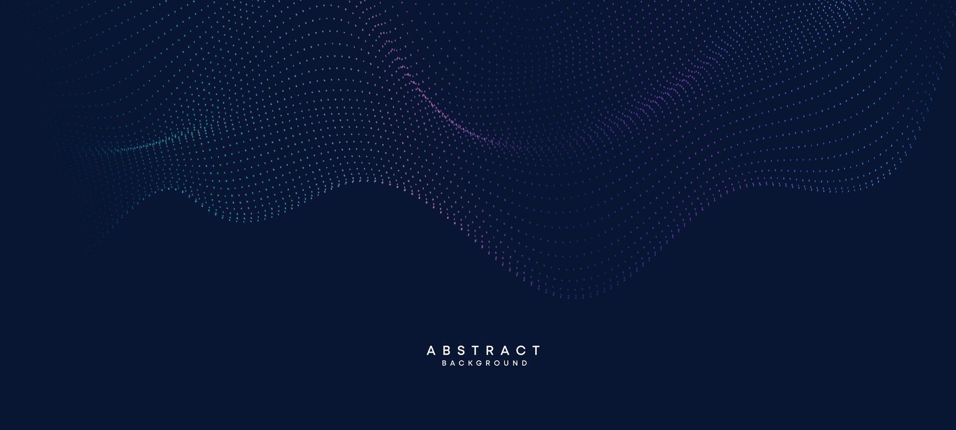 abstrakt Blau, Grün Gradient fließend Punkt winken Partikel geometrisch Technologie Hintergrund. Digital futuristisch lila, Rosa Gradient gepunktet Welle. Konzept zum Wissenschaft, Musik- Abdeckung, Webseite, Header vektor